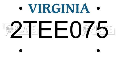 2TEE075 Virginia License Plate