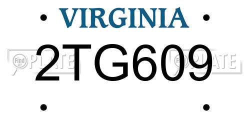 2TG609 Virginia License Plate