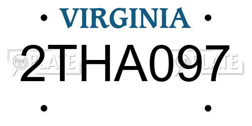 2THA097 Virginia License Plate