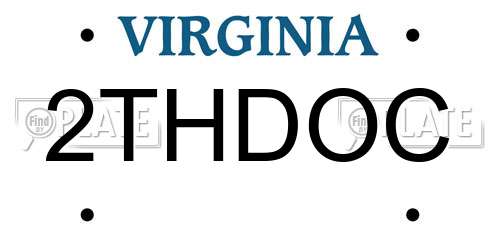 2THDOC Virginia License Plate