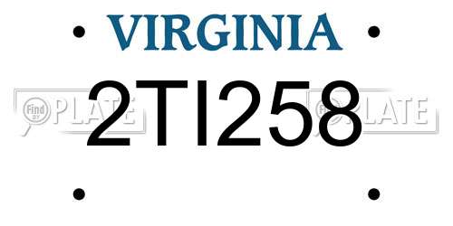 2TI258 Virginia License Plate