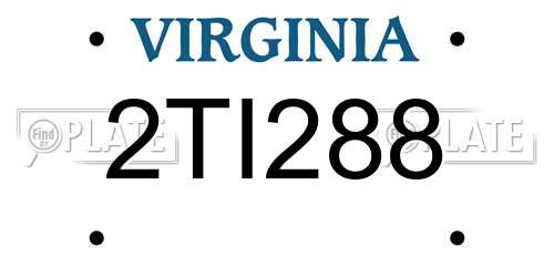 2TI288 Virginia License Plate