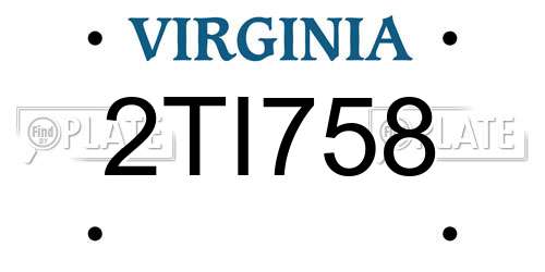 2TI758 Virginia License Plate