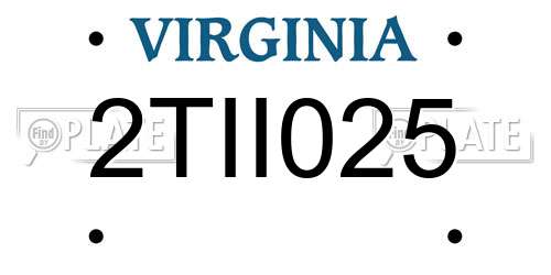 2TII025 Virginia License Plate
