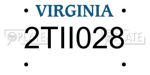 2TII028 Virginia License Plate