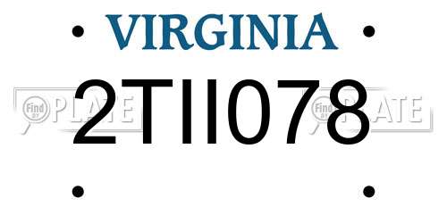 2TII078 Virginia License Plate