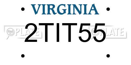 2TIT55 Virginia License Plate