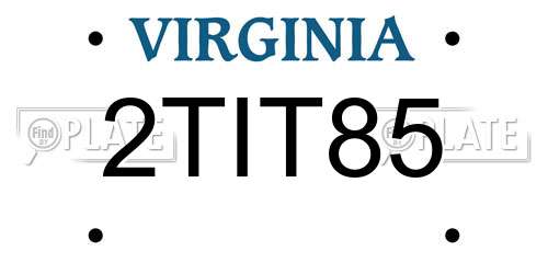 2TIT85 Virginia License Plate