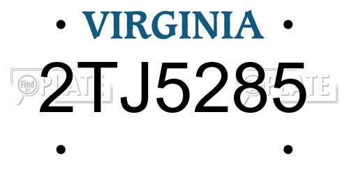 2TJ5285 Virginia License Plate