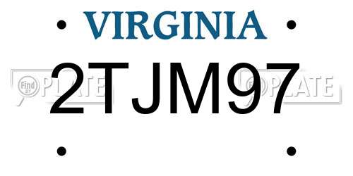 2TJM97 Virginia License Plate