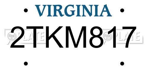 2TKM817 Virginia License Plate