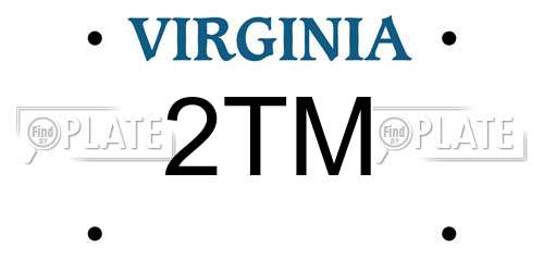 2TM Virginia License Plate