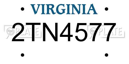 2TN4577 Virginia License Plate