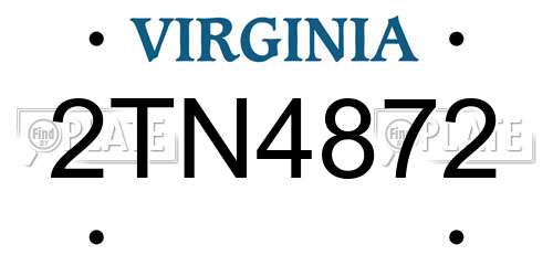 2TN4872 Virginia License Plate