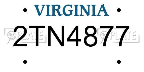 2TN4877 Virginia License Plate