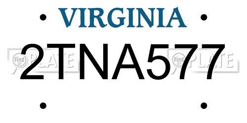 2TNA577 Virginia License Plate