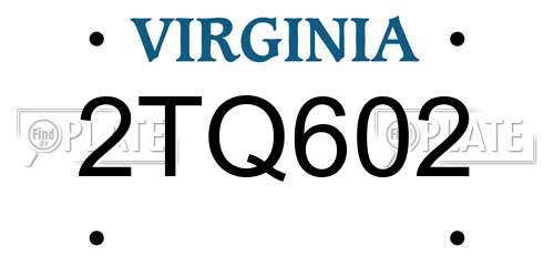 2TQ602 Virginia License Plate