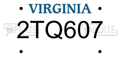 2TQ607 Virginia License Plate