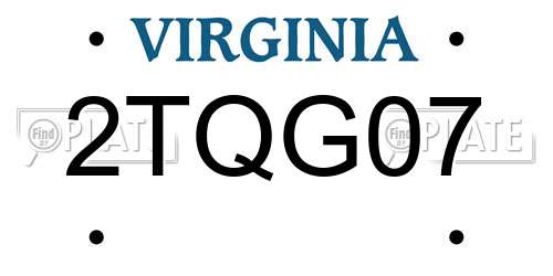 2TQG07 Virginia License Plate