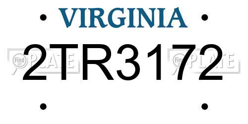 2TR3172 Virginia License Plate