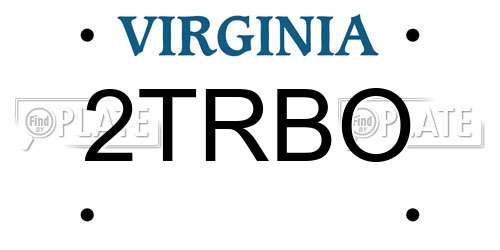2TRBO Virginia License Plate