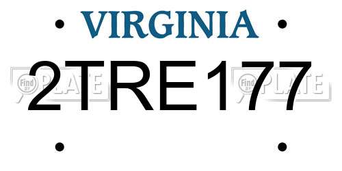 2TRE177 Virginia License Plate