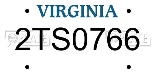 2TS0766 Virginia License Plate