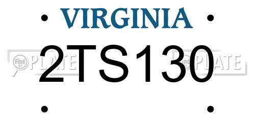 2TS130 Virginia License Plate