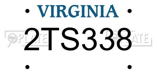 2TS338 Virginia License Plate