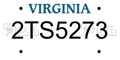 2TS5273 Virginia License Plate