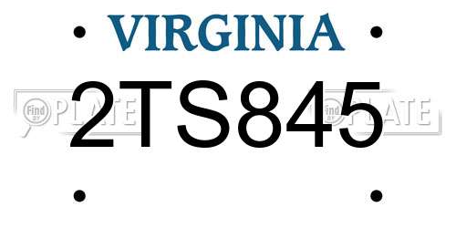 2TS845 Virginia License Plate
