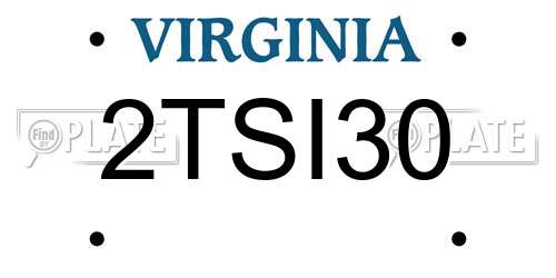 2TSI30 Virginia License Plate