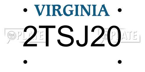2TSJ20 Virginia License Plate