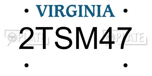 2TSM47 Virginia License Plate