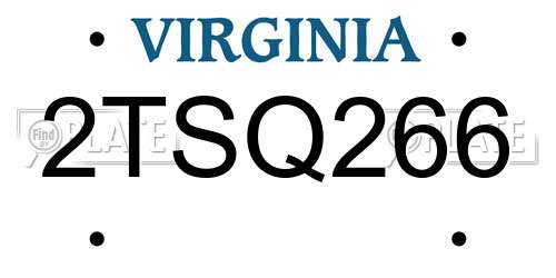 2TSQ266 Virginia License Plate