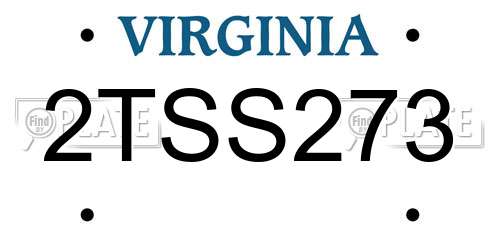 2TSS273 Virginia License Plate