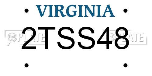 2TSS48 Virginia License Plate