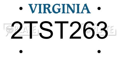 2TST263 Virginia License Plate