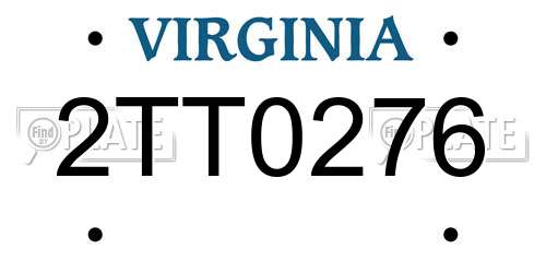 2TT0276 Virginia License Plate