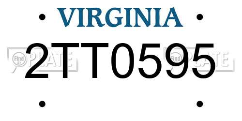 2TT0595 Virginia License Plate