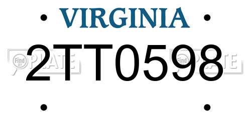 2TT0598 Virginia License Plate