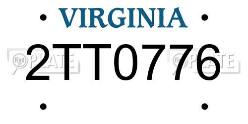 2TT0776 Virginia License Plate