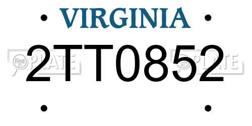 2TT0852 Virginia License Plate