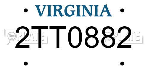 2TT0882 Virginia License Plate