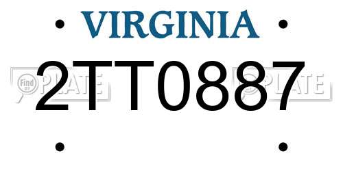2TT0887 Virginia License Plate
