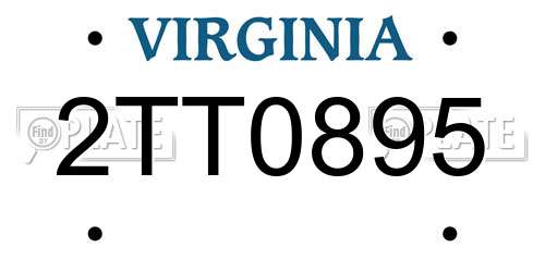 2TT0895 Virginia License Plate