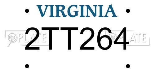 2TT264 Virginia License Plate