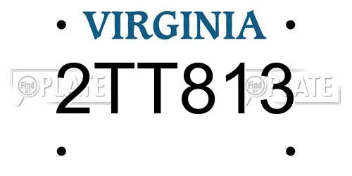 2TT813 Virginia License Plate