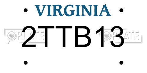2TTB13 Virginia License Plate