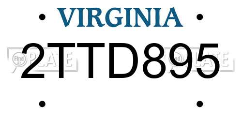 2TTD895 Virginia License Plate
